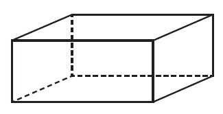 Diagram of an open top rectangular box.