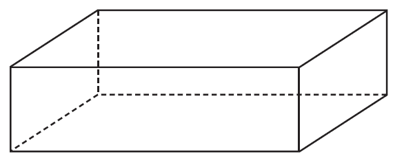 Diagram of an open-top rectangular box.