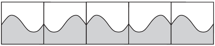 Example of tiles lined up in a continuous pattern.