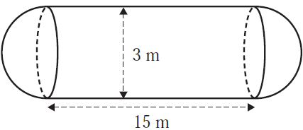 Storage tank with cylindrical body and hemispherical ends.
