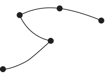 A simple graph with 5 vertices and 4 edges