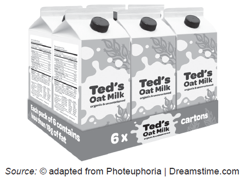 Six-pack of Ted's Oat Milk