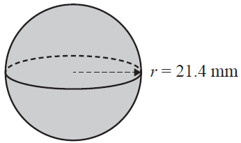 Diagram of a spherical golf ball