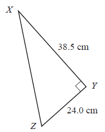 Right-angled triangle XYZ