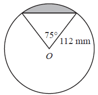 Shaded segment of a circle